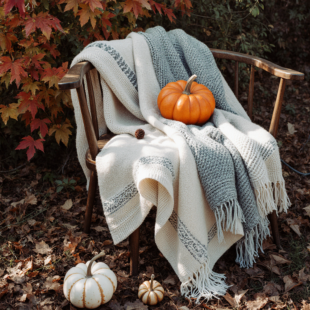 cozy throw blankets in autumn
